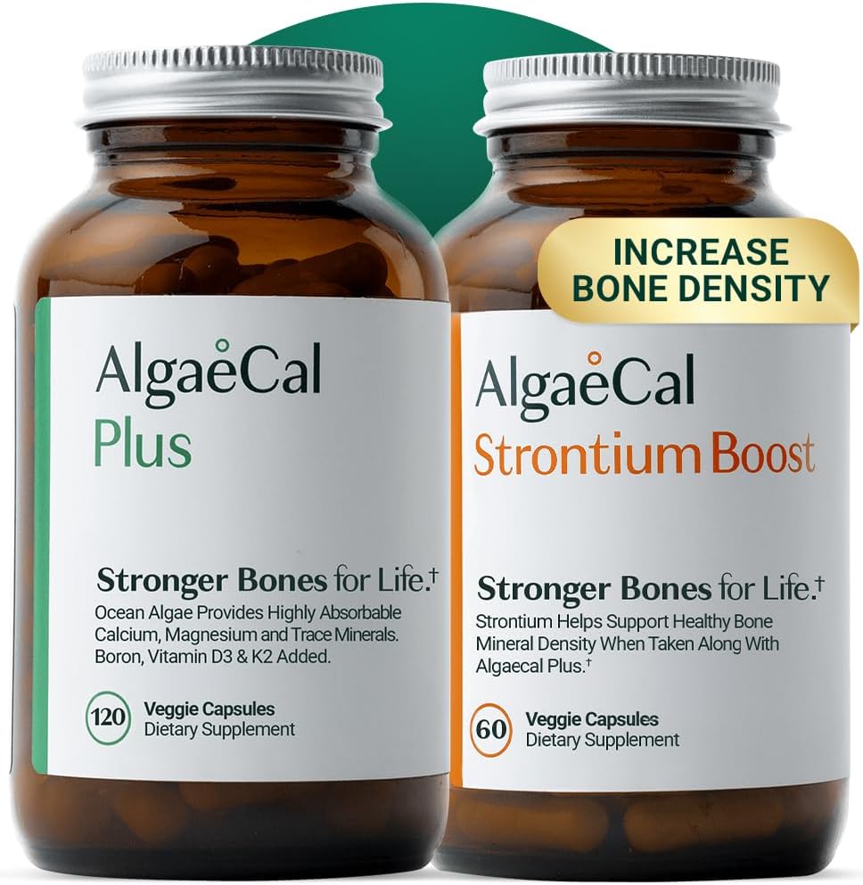 AlgaeCal Bone Builder Pack – Plant-Based Calcium & Strontium for Bone Strength and Density