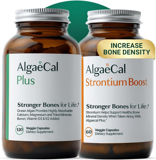 AlgaeCal Bone Builder Pack – Plant-Based Calcium & Strontium for Bone Strength and Density