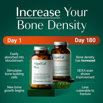 AlgaeCal Bone Builder Pack – Plant-Based Calcium & Strontium for Bone Strength and Density