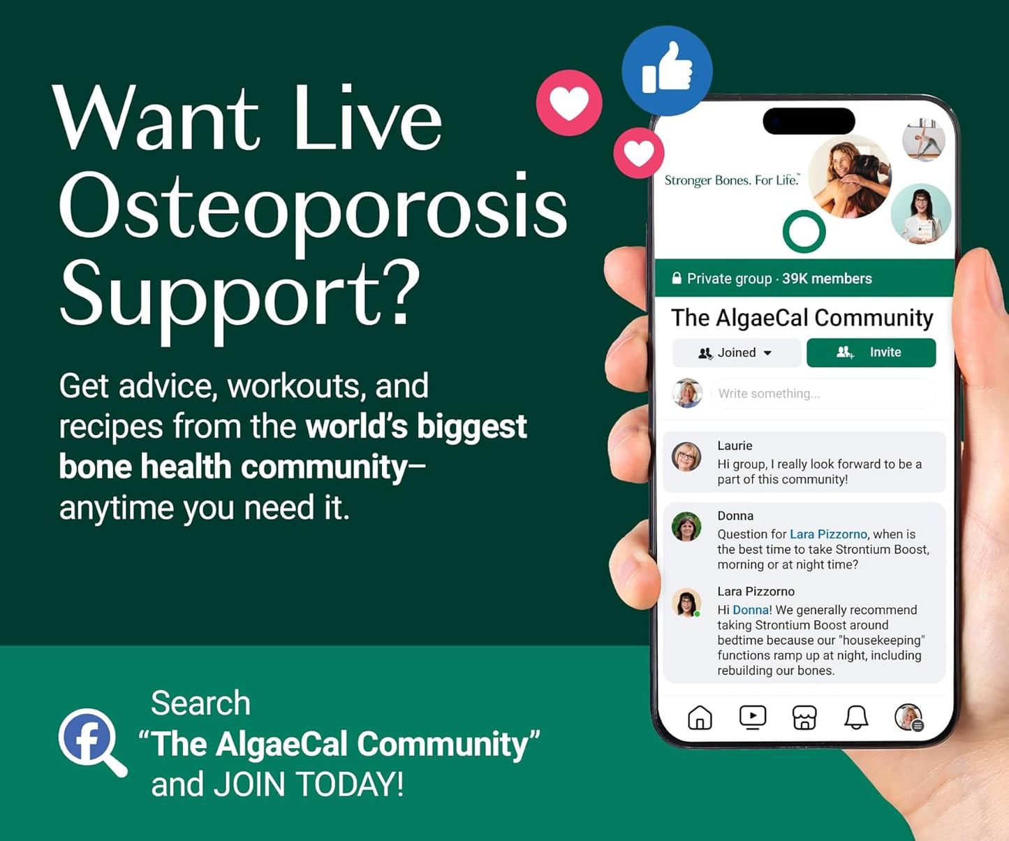 AlgaeCal Bone Builder Pack – Plant-Based Calcium & Strontium for Bone Strength and Density