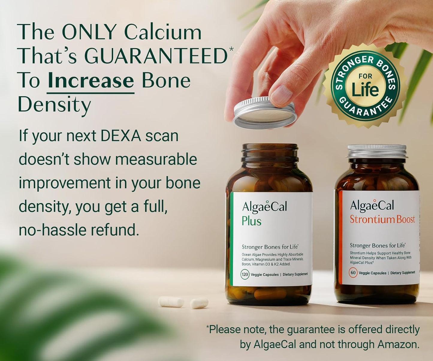 AlgaeCal Bone Builder Pack – Plant-Based Calcium & Strontium for Bone Strength and Density