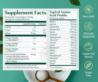 AlgaeCal Collagen – 4 Clinically Supported Peptides for Bone, Joint & Skin Health (30 Servings)
